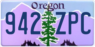 OR license plate 942ZPC