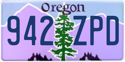OR license plate 942ZPD