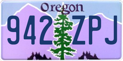 OR license plate 942ZPJ