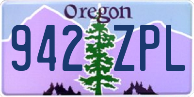 OR license plate 942ZPL
