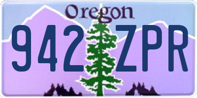 OR license plate 942ZPR