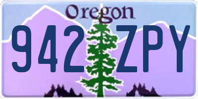 OR license plate 942ZPY