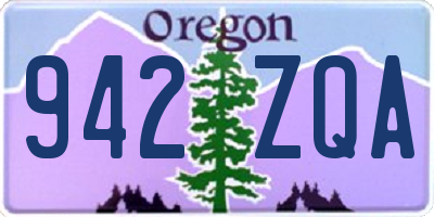 OR license plate 942ZQA