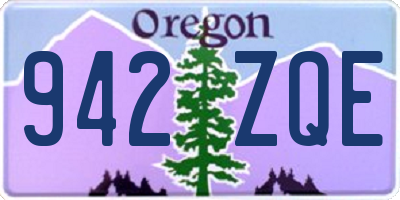 OR license plate 942ZQE
