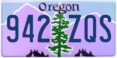 OR license plate 942ZQS