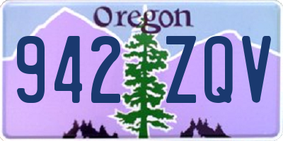 OR license plate 942ZQV