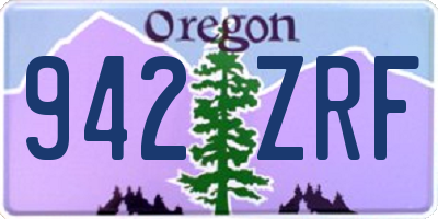 OR license plate 942ZRF