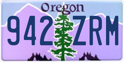OR license plate 942ZRM