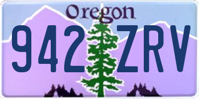 OR license plate 942ZRV