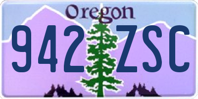 OR license plate 942ZSC