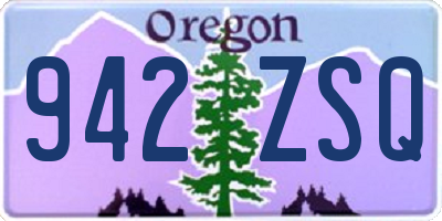 OR license plate 942ZSQ