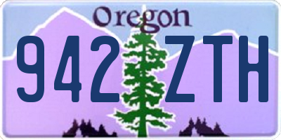 OR license plate 942ZTH