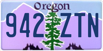 OR license plate 942ZTN
