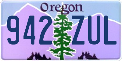 OR license plate 942ZUL