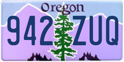 OR license plate 942ZUQ