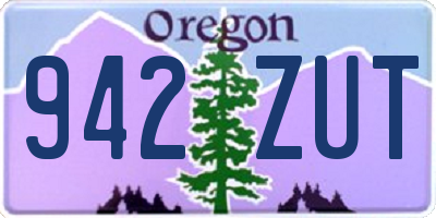 OR license plate 942ZUT