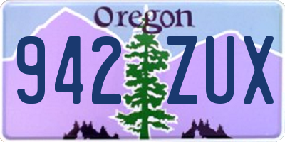 OR license plate 942ZUX