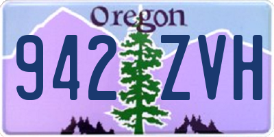 OR license plate 942ZVH