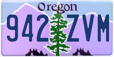 OR license plate 942ZVM