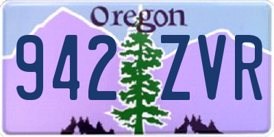 OR license plate 942ZVR