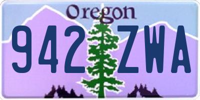 OR license plate 942ZWA