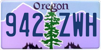 OR license plate 942ZWH