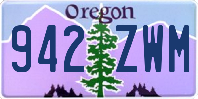 OR license plate 942ZWM