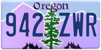 OR license plate 942ZWR