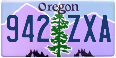 OR license plate 942ZXA