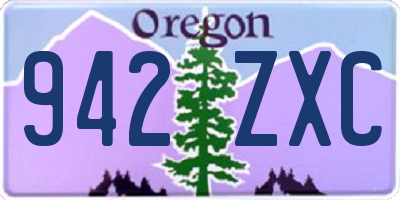 OR license plate 942ZXC
