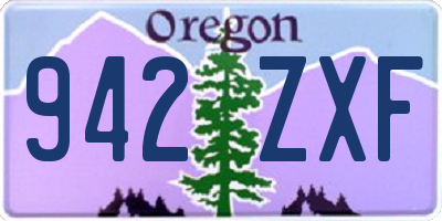 OR license plate 942ZXF