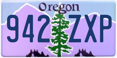 OR license plate 942ZXP