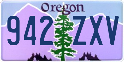 OR license plate 942ZXV