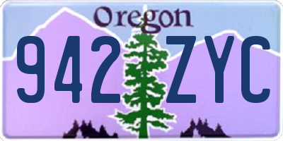 OR license plate 942ZYC