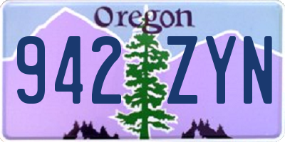OR license plate 942ZYN
