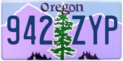 OR license plate 942ZYP