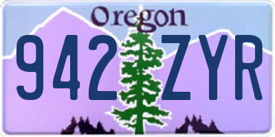 OR license plate 942ZYR