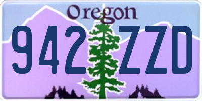 OR license plate 942ZZD