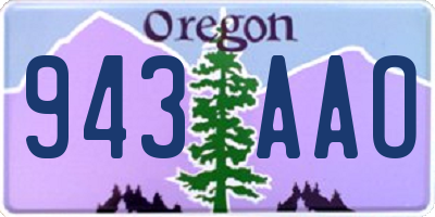 OR license plate 943AAO
