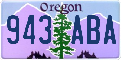 OR license plate 943ABA