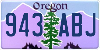 OR license plate 943ABJ