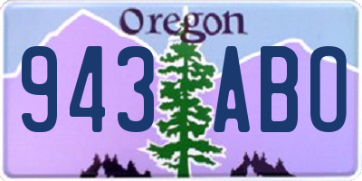 OR license plate 943ABO