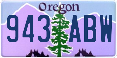 OR license plate 943ABW