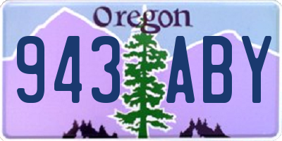 OR license plate 943ABY