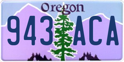 OR license plate 943ACA