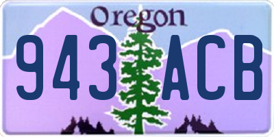 OR license plate 943ACB