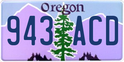 OR license plate 943ACD