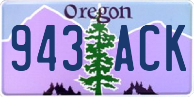 OR license plate 943ACK