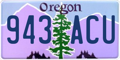 OR license plate 943ACU
