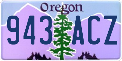 OR license plate 943ACZ